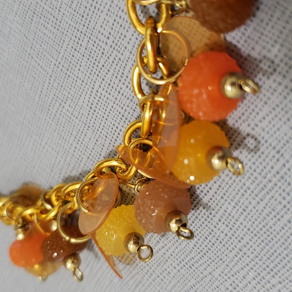 New Pretty Orange and Yellow Bead Charm Style Bracelet - Picture 2 of 5